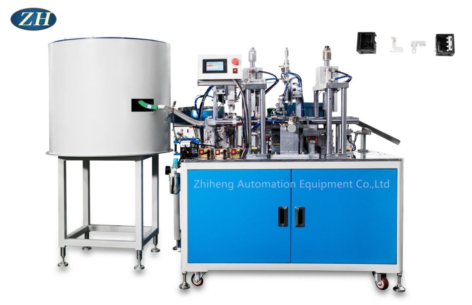 Máquina de rebitagem automática para peça de contato estática e consistência da linha de contato em movimento